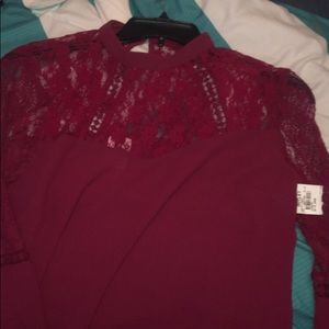 Burgundy fancy lace shirt!